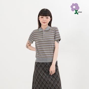 AGILITY MIAO - Cropped Polo Shirts - Dark Grey