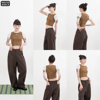 AGILITY MIAO - Rib Tanks Top / Shadow - Brown