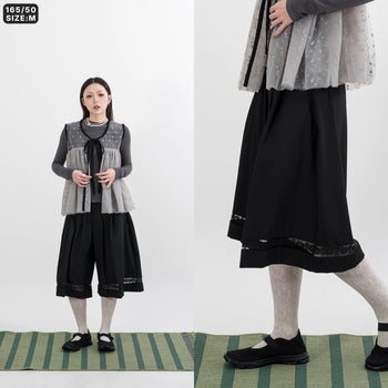 AGILITY MIAO - Pleated Suit Cropped Pants - Black