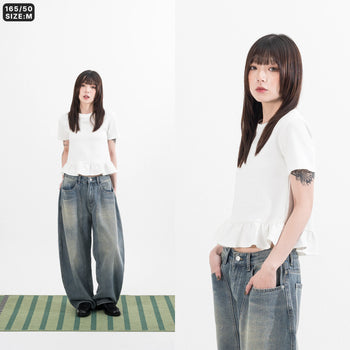 AGILITY MIAO - Ruffle Slim Tee