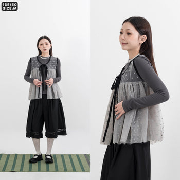 AGILITY MIAO - Dot Tulle Vest - Grey