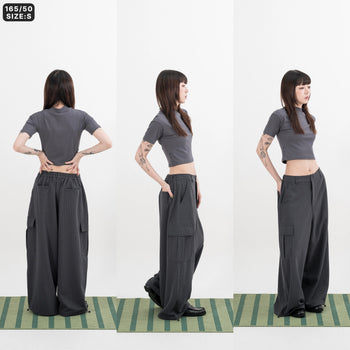AGILITY MIAO - Mock Neck Rib Top - Grey