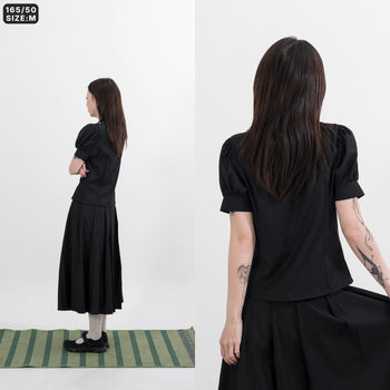 AGILITY MIAO - Pearl Collar Shirt - Black