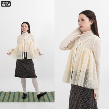 AGILITY MIAO - Dot Tulle Vest - Beige