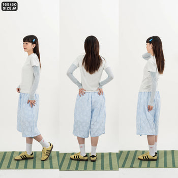AGILITY MIAO - Plaid Cropped Pants - Light Blue