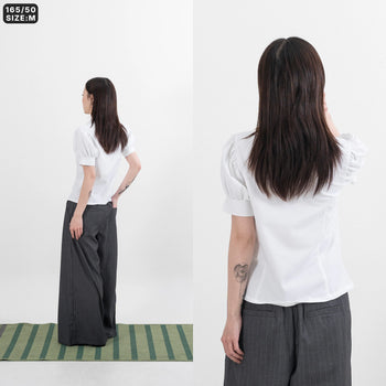 AGILITY MIAO - Pearl Collar Shirt - White