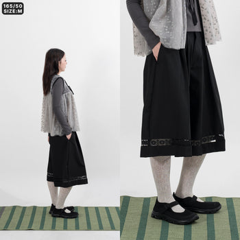 AGILITY MIAO - Pleated Suit Cropped Pants - Black