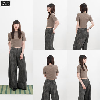 AGILITY MIAO - Mock Neck Rib Top - Coffee