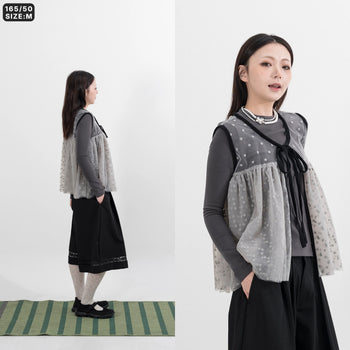 AGILITY MIAO - Dot Tulle Vest - Grey