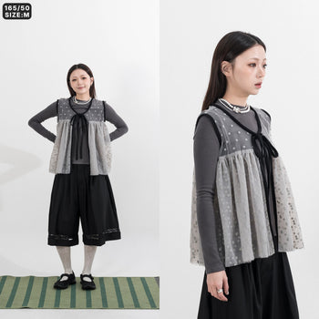 AGILITY MIAO - Dot Tulle Vest - Grey