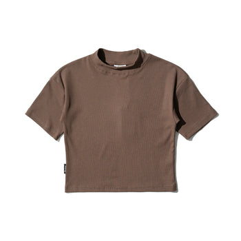 AGILITY MIAO - Mock Neck Rib Top - Brown