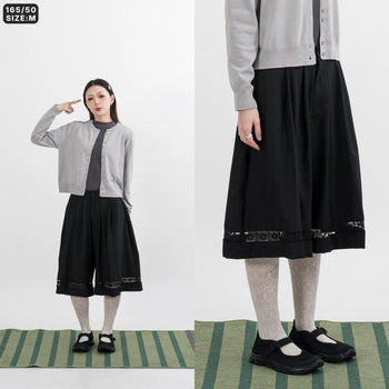 AGILITY MIAO - Pleated Suit Cropped Pants - Black