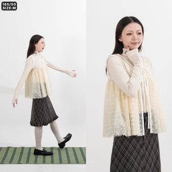 AGILITY MIAO - Dot Tulle Vest - Beige