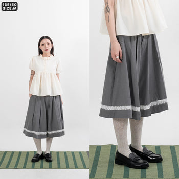 AGILITY MIAO - Pleated Suit Cropped Pants - Grey