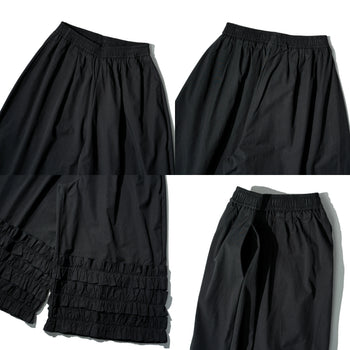 AGILITY MIAO - Wide Ruffle Pants - Black