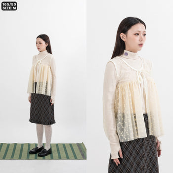 AGILITY MIAO - Dot Tulle Vest - Beige