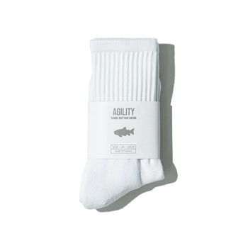 AGILITY - Plain Long Ribbed Socks - White