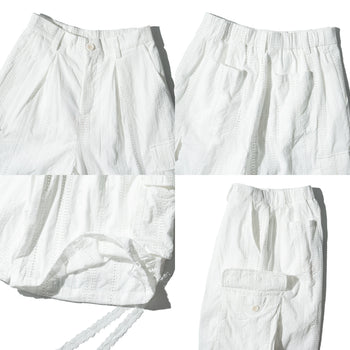 AGILITY MIAO - Lace-up Cargo Shorts - White