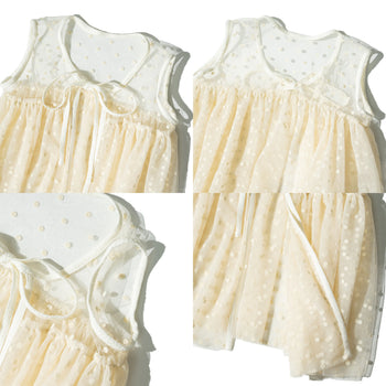 AGILITY MIAO - Dot Tulle Vest - Beige