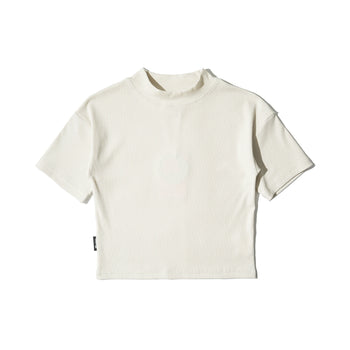 AGILITY MIAO - Mock Neck Rib Top - Cream