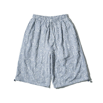 AGILITY MIAO - Plaid Cropped Pants - Dark Blue