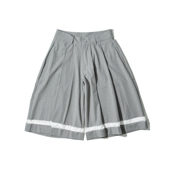 AGILITY MIAO - Pleated Suit Cropped Pants - Grey