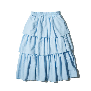 AGILITY MIAO - Seersucker Maxi Skirt - Blue