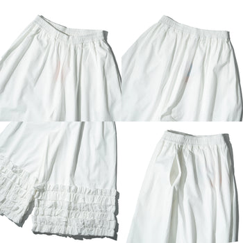 AGILITY MIAO - Wide Ruffle Pants - White