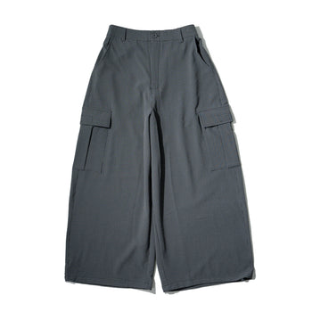 AGILITY MIAO - Seersucker Cargo Pants - Black