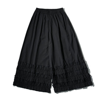 AGILITY MIAO - Wide Ruffle Pants - Black