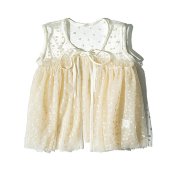 AGILITY MIAO - Dot Tulle Vest - Beige