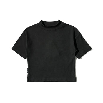 AGILITY MIAO - Mock Neck Rib Top - Black