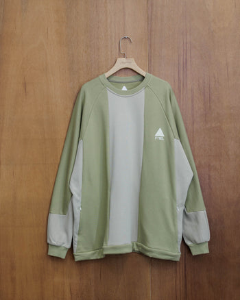 FTMD. Panel L/S Sweater - Beige/Green