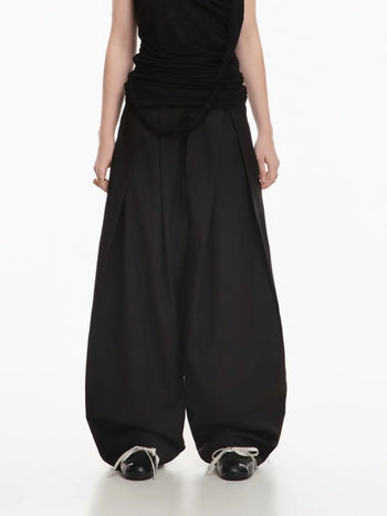 Melancholy - Lunar Pleated Wide Pants - Black