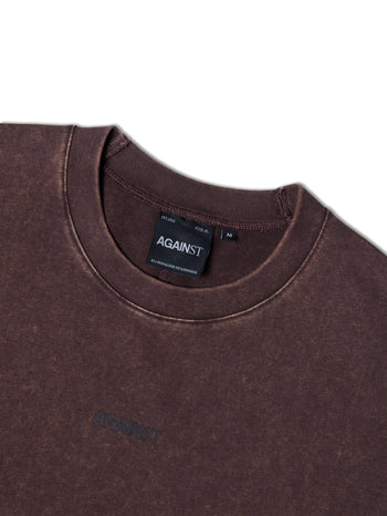 Against Lab - Single Stitch Washed Cropped Tee - Brown