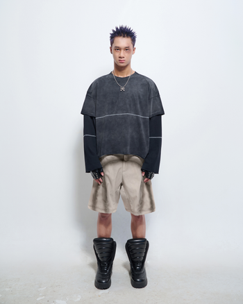 PISTOL - Padded Black Washed L/S Tee