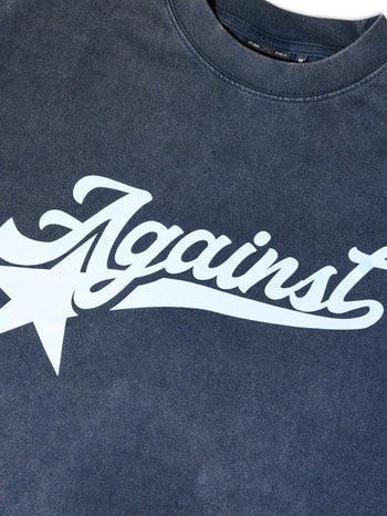 Against Lab - A-Star Washed Boxy Tee - Mid Night