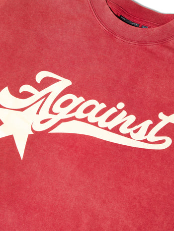 Against Lab - A-Star Washed Boxy Tee - Red