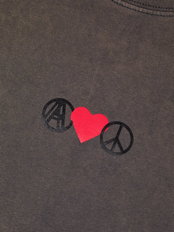 Against Lab - Love Peace Washed Boxy Tee - Black
