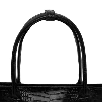 Money Alter - Croco Leather Tote Bag - Black