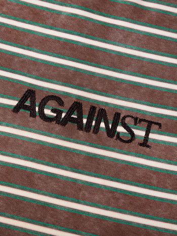 Against Lab - Chainstitch Stripe Tee - Brown