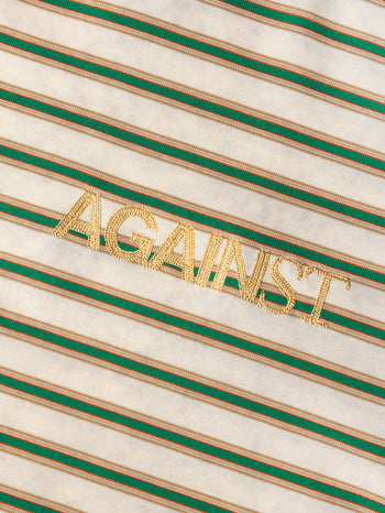 Against Lab - Chainstitch Stripe Tee - Yellow