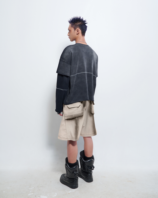 PISTOL - Padded Black Washed L/S Tee