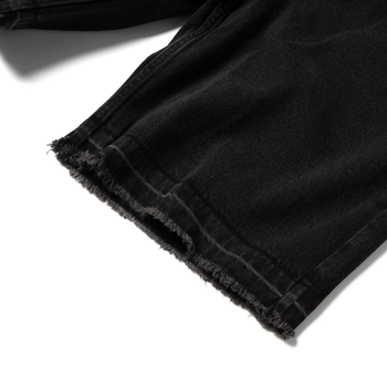 K.M.C - Logo Faded Black Washed Jorts