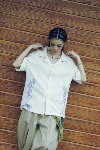 Anything Holiday - Lavender Drift Shirt - Beige