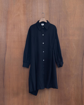 AGILITY MIAO 2WAY Long Shirt Dress - Black