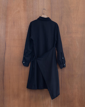 AGILITY MIAO 2WAY Long Shirt Dress - Black