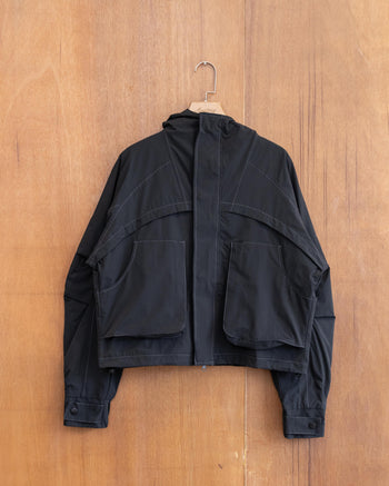 AGILITY MIAO Cropped Multi Pockets Jacket - Black