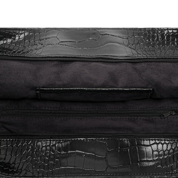 Money Alter - Croco Leather Tote Bag - Black