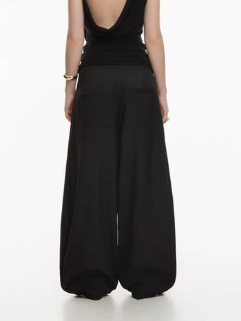 Melancholy - Lunar Pleated Wide Pants - Black